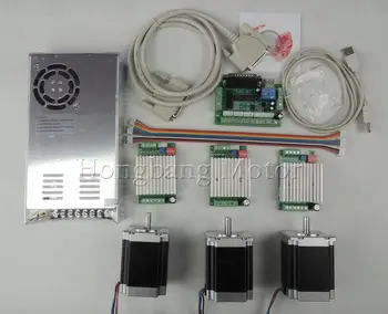 CNC Router Kit 3 Axis, 3pcs TB6600 4.5A stepper motor driver +3pcs Nema23 270 Oz-in motor+ 5 axis interface board+ power supply
CNC Router Kit 3 Axis, 3pcs TB6600 4.5A stepper motor driver +3pcs Nema23 270 Oz-in motor+ 5 axis interface board+ power supply