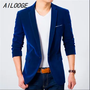 AILOOGE Mens Blazer Slim Fit Suit Jacket Black Navy Blue Velvet 2017 Spring Autumn Outwear Coat Free Shipping Suits For Men
AILOOGE Mens Blazer Slim Fit Suit Jacket Black Navy Blue Velvet 2017 Spring Autumn Outwear Coat Free Shipping Suits For Men