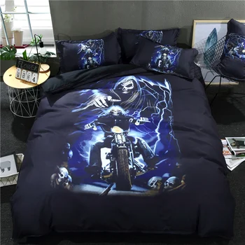 Bedding Sets 3D fashion Duvet Cover soft Pillowcase Painted blue Night sky Skull Riding Motorcycle Bedclothes boy adult textiles
Bedding Sets 3D fashion Duvet Cover soft Pillowcase Painted blue Night sky Skull Riding Motorcycle Bedclothes boy adult textiles