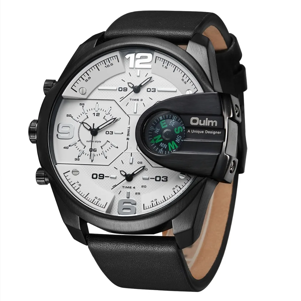 Top OULM Brand Luxury reloj hombre Watch Fashion Leather Strap Military Dual Display Compass Design Sports Quartz Two time
Top OULM Brand Luxury reloj hombre Watch Fashion Leather Strap Military Dual Display Compass Design Sports Quartz Two time