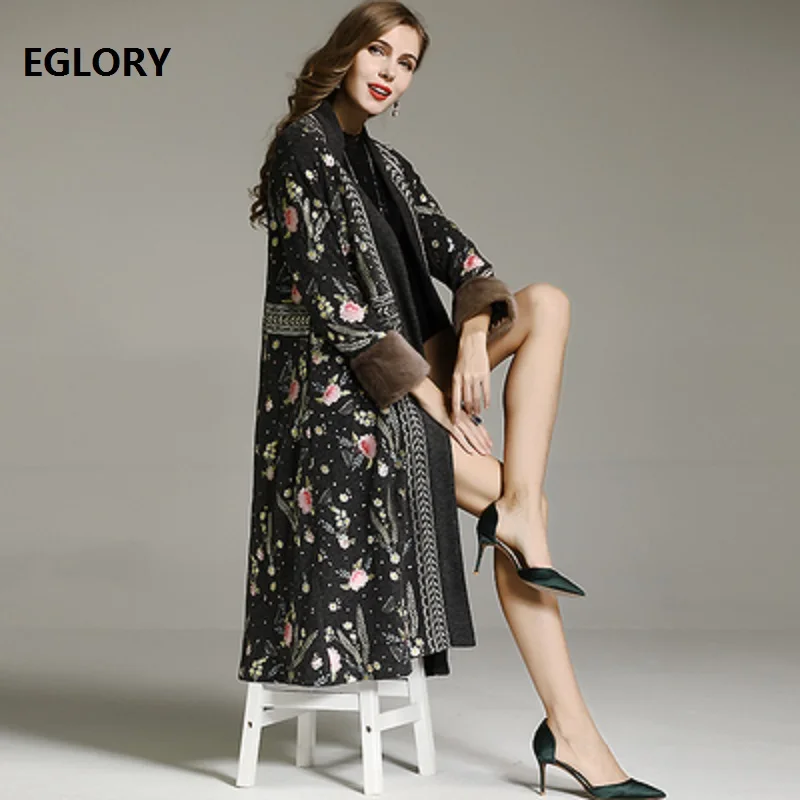 Top Quality Designer Women Long Wool Coat Cardigans Women Luxurious Embroidery Mink Hair Patchwork Plus Size Long Wool Jackets
Top Quality Designer Women Long Wool Coat Cardigans Women Luxurious Embroidery Mink Hair Patchwork Plus Size Long Wool Jackets