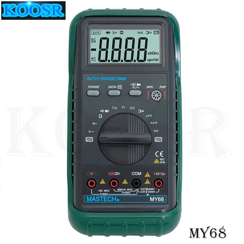MASTECH MY68 New Digital Multimeter Electronic handheld multimeter 3 3/4 LCD 3999 Counts Auto Ranging AC DC Digital Multitester
MASTECH MY68 New Digital Multimeter Electronic handheld multimeter 3 3/4 LCD 3999 Counts Auto Ranging AC DC Digital Multitester