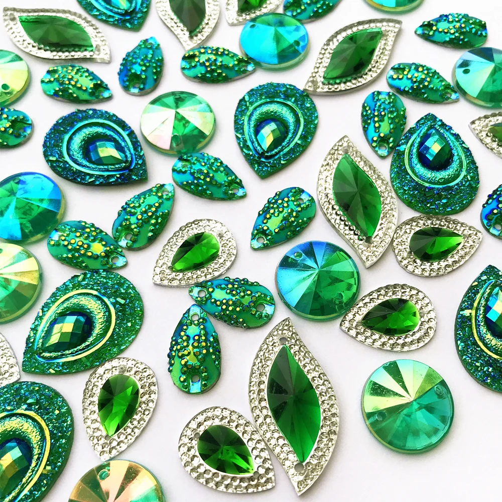 SAtisfied Mixed Shapes Green Ab Sew on Crystal Stone for Wedding Rhinestones Sewing Accessories DIY Crafts Decoration Costumes
SAtisfied Mixed Shapes Green Ab Sew on Crystal Stone for Wedding Rhinestones Sewing Accessories DIY Crafts Decoration Costumes
