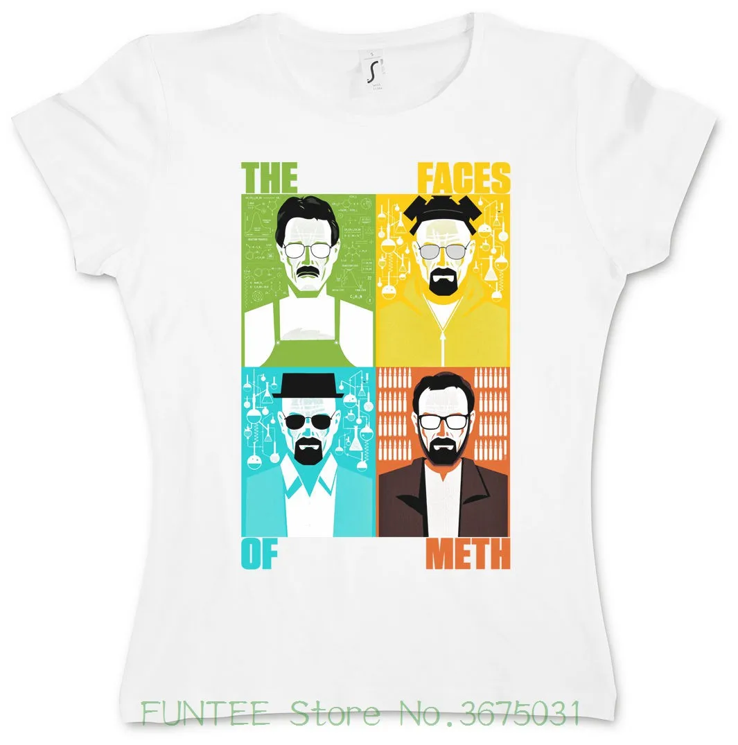 Women's Tee White Faces Of Meth Girlie Shirt - Breaking Walter Heisenberg Crystal Cook Bad Cotton Short Sleeve Hip-hop Tops
Women's Tee White Faces Of Meth Girlie Shirt - Breaking Walter Heisenberg Crystal Cook Bad Cotton Short Sleeve Hip-hop Tops
