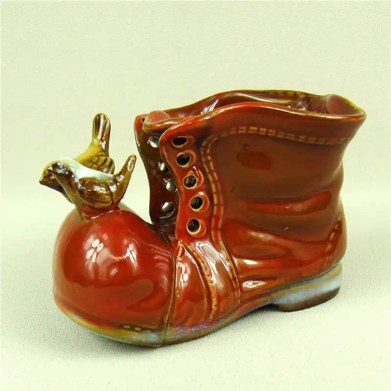 Creative Ceramic Leather Shoe Flower Pot Decorative Porcelain