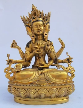 wholesale factory Tibet 100% Bronze Gilt 3 head 8 Arm Namgyalma Ushnishavijaya kwan-Yin buddha
wholesale factory Tibet 100% Bronze Gilt 3 head 8 Arm Namgyalma Ushnishavijaya kwan-Yin buddha