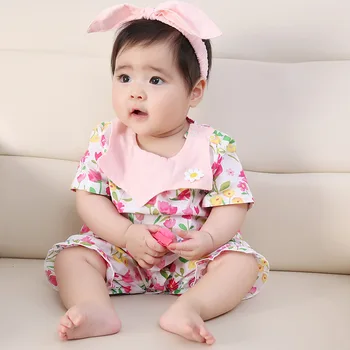 2019 Summer New Baby Girl Onesies Cotton Summer Dress Short Sleeve Flower Print Baby Climbing Clothes+Headband
2019 Summer New Baby Girl Onesies Cotton Summer Dress Short Sleeve Flower Print Baby Climbing Clothes+Headband