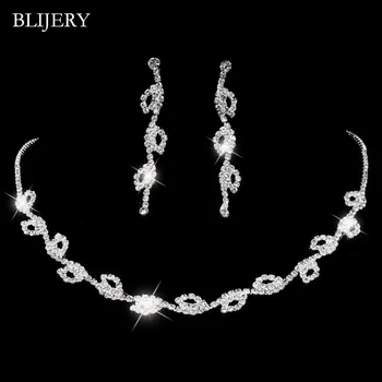 BLIJERY Sparkling Crystal Bridal Jewelry Sets Silver Color Rhinestone Leaves Choker Necklace Earrings Set Wedding Jewelry Sets
BLIJERY Sparkling Crystal Bridal Jewelry Sets Silver Color Rhinestone Leaves Choker Necklace Earrings Set Wedding Jewelry Sets