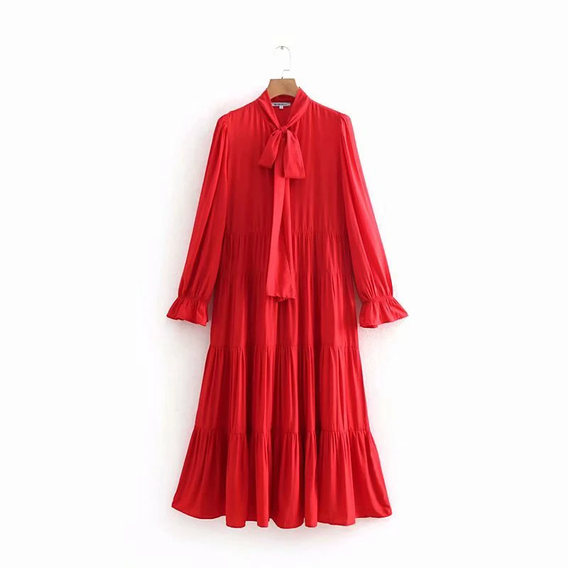 2019 New Spring Vintage Red Women Long Za Dress Womens Ruffles Long Sleeve Fashion Autumn Floor-Length Dresses robe femme
2019 New Spring Vintage Red Women Long Za Dress Womens Ruffles Long Sleeve Fashion Autumn Floor-Length Dresses robe femme
