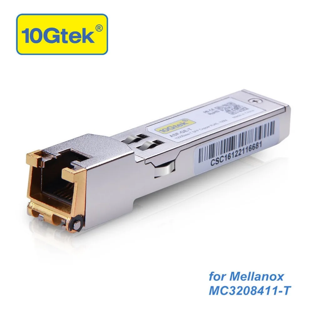 Mellanox MC3208411-T, 1000Base-T SFP RJ-45 Transceiver, Copper Module 100m Gigabit RJ-45 Copper SFP Transceiver Module
Mellanox MC3208411-T, 1000Base-T SFP RJ-45 Transceiver, Copper Module 100m Gigabit RJ-45 Copper SFP Transceiver Module