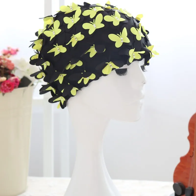 Newly 3D Women Swimming Caps Double Butterfly Pearl Ear Protection Swimming Cap Female Swim Hats
Newly 3D Women Swimming Caps Double Butterfly Pearl Ear Protection Swimming Cap Female Swim Hats