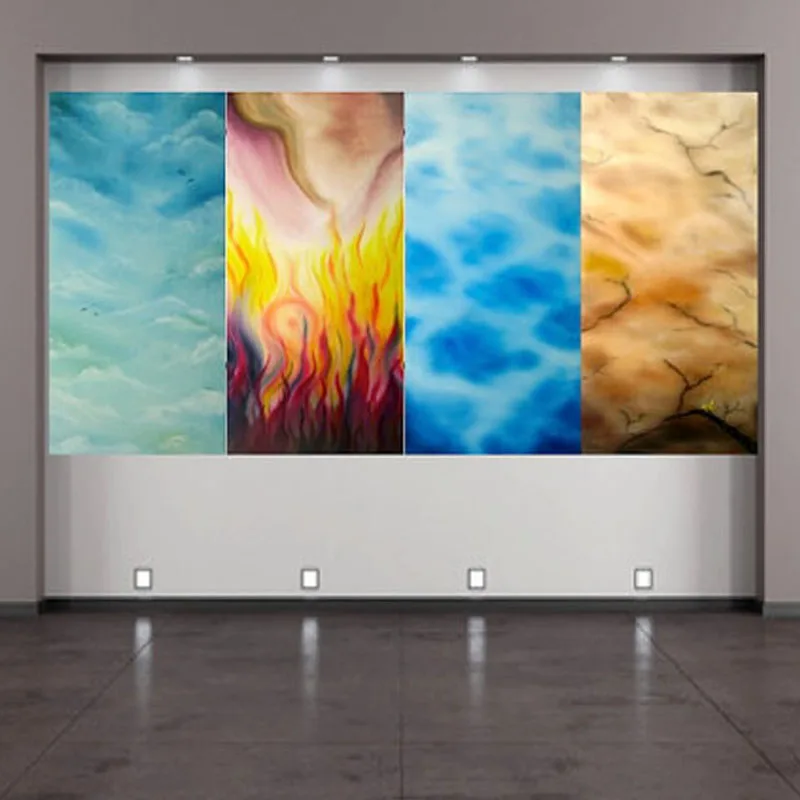 Handpainted modern 4 pieces abstract oil painting elements on canvas for home decor
Handpainted modern 4 pieces abstract oil painting elements on canvas for home decor