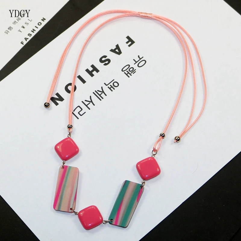 YDGY2019 Summer New Necklace Artistic Geometry Hand-woven Resin Adjustable Lady's Clavicle Chain
YDGY2019 Summer New Necklace Artistic Geometry Hand-woven Resin Adjustable Lady's Clavicle Chain