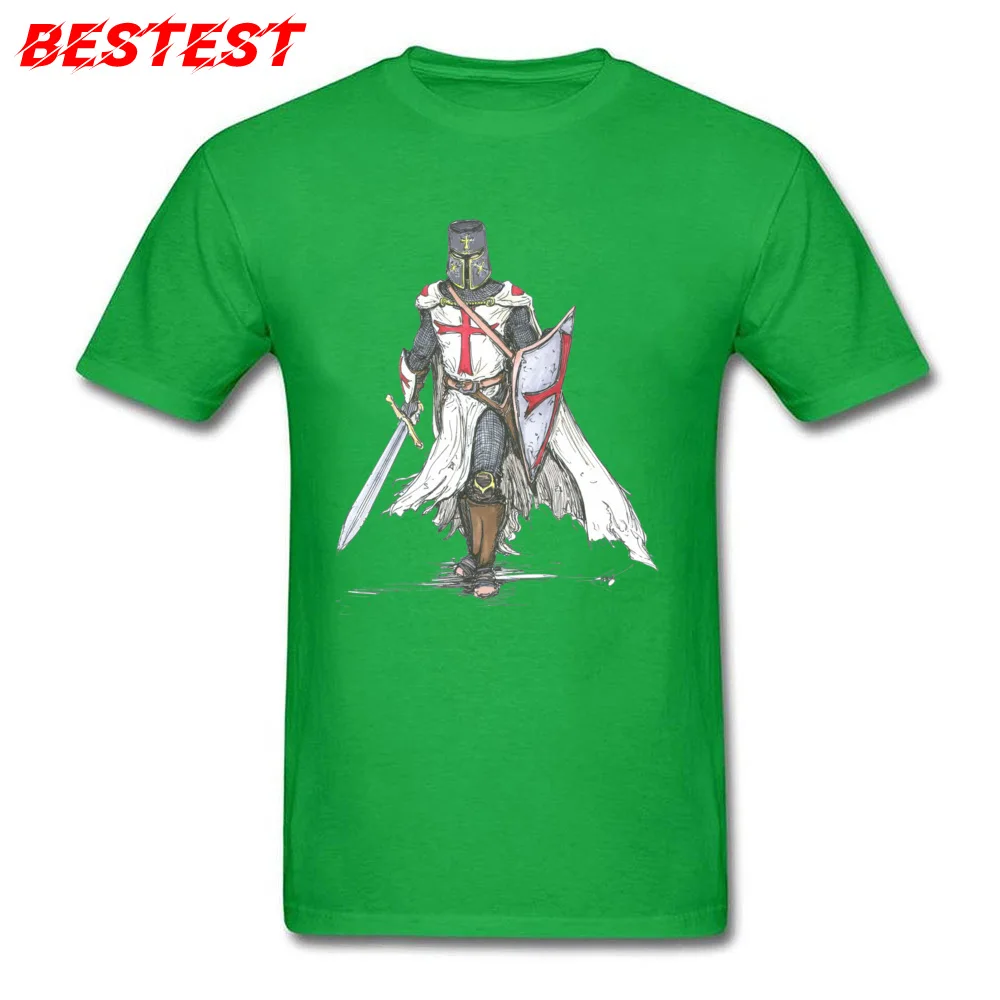201896Ycrusades middle ages T Shirt 2018 O-Neck Crazy Short Sleeve Pure Cotton Young T Shirts Party Tee-Shirts 201896Ycrusades middle ages green