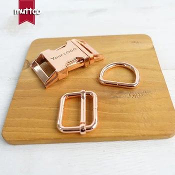 (metal buckle+adjust buckle+D ring/set) DIY Dog Collar rose golden 2.5cm webbing engraved LOGO name personalized dog ID buckle
(metal buckle+adjust buckle+D ring/set) DIY Dog Collar rose golden 2.5cm webbing engraved LOGO name personalized dog ID buckle