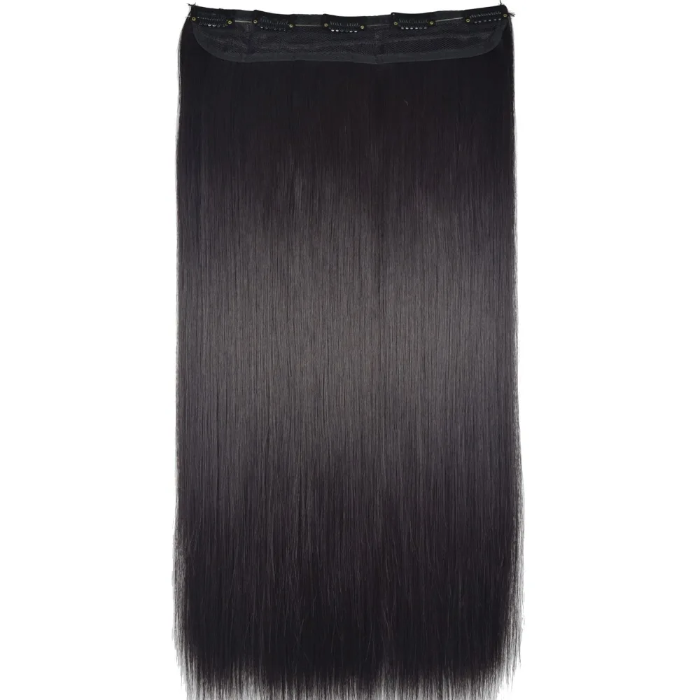 

TOPREETY Heat Resistant B5 Synthetic Fiber 24" 60cm 120gr Silky Straight 5 clips on clip in hair Extensions