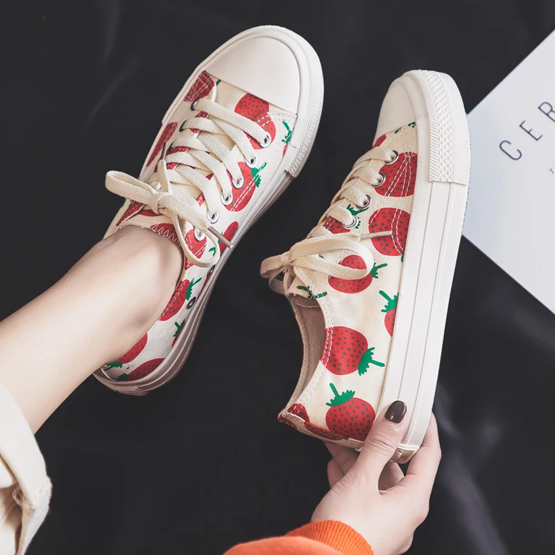AGUTZM Canvas Shoes For Women Sneakers Strawberry Print Vulcanize Shoes For Girls Female Shoes Woman Zapatillas Mujer Size 35-40
AGUTZM Canvas Shoes For Women Sneakers Strawberry Print Vulcanize Shoes For Girls Female Shoes Woman Zapatillas Mujer Size 35-40