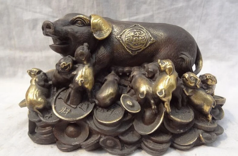 JP S0610 8" Chinese Pure Bronze Gilt Year Zodiac Wealth 12 Happy Pig Piggy Porket Statue B0403
JP S0610 8" Chinese Pure Bronze Gilt Year Zodiac Wealth 12 Happy Pig Piggy Porket Statue B0403