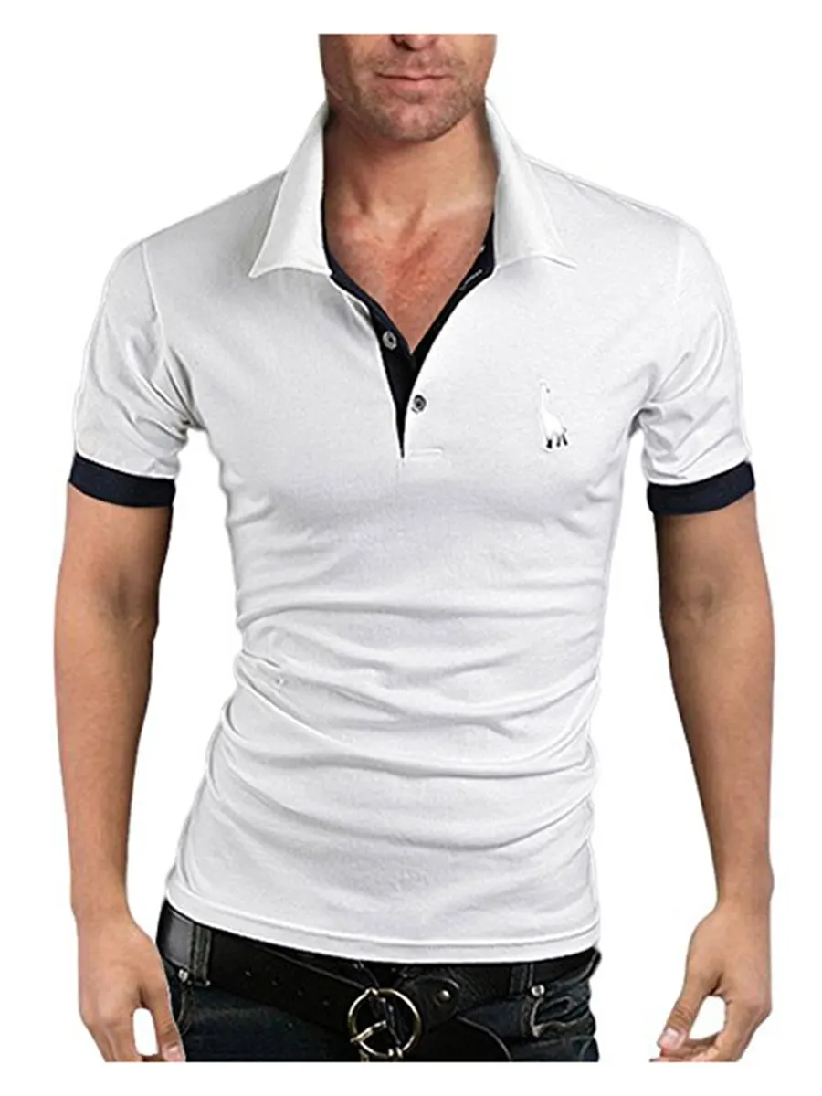 Men's Polo Multi-Color Deer High Quality Cotton Polo Shirt Men's Short Sleeve Slim Business Casual Solid Fit Tops 15 Men's Polo Multi-Color Deer High Quality Cotton Polo Shirt Men's Short Sleeve Slim Business Casual Solid Fit Tops 20