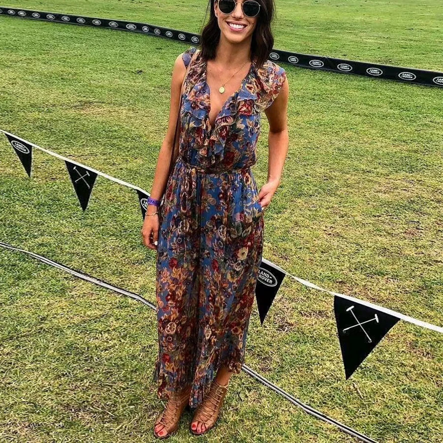 Boho Women Rompers Floral Print Women Jumpsuit Chiffon Wide Leg Summer Playsuits Sleeveless Lace Up Ruffled Women Jumpsuit Beach
Boho Women Rompers Floral Print Women Jumpsuit Chiffon Wide Leg Summer Playsuits Sleeveless Lace Up Ruffled Women Jumpsuit Beach