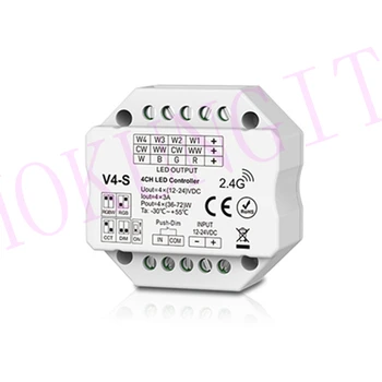 4CH*3A 12-24VDC CV Controller V4-S Dimming/color temperature/RGB/RGBW 4 in 1 Controller
4CH*3A 12-24VDC CV Controller V4-S Dimming/color temperature/RGB/RGBW 4 in 1 Controller
