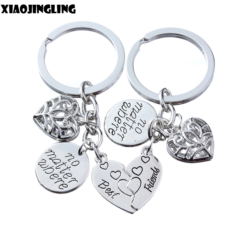 XIAOJINGLING 1pair Pendants Key Chain No Matter Where Best Friends High Quality Keychains Creative Charm Heart Key Ring Pendant
XIAOJINGLING 1pair Pendants Key Chain No Matter Where Best Friends High Quality Keychains Creative Charm Heart Key Ring Pendant