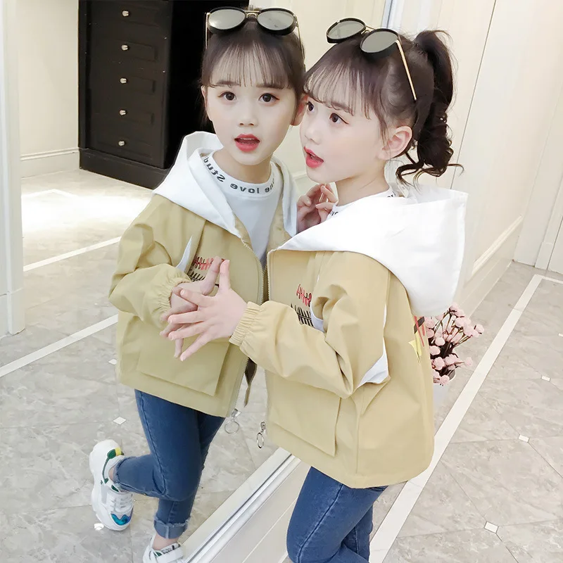 Girls coats Kids Jacket 2019 Spring Autumn Jackets Long sleeve Cotton Hooded coats Faux two-piece coat girl Age for 4-13years
Girls coats Kids Jacket 2019 Spring Autumn Jackets Long sleeve Cotton Hooded coats Faux two-piece coat girl Age for 4-13years