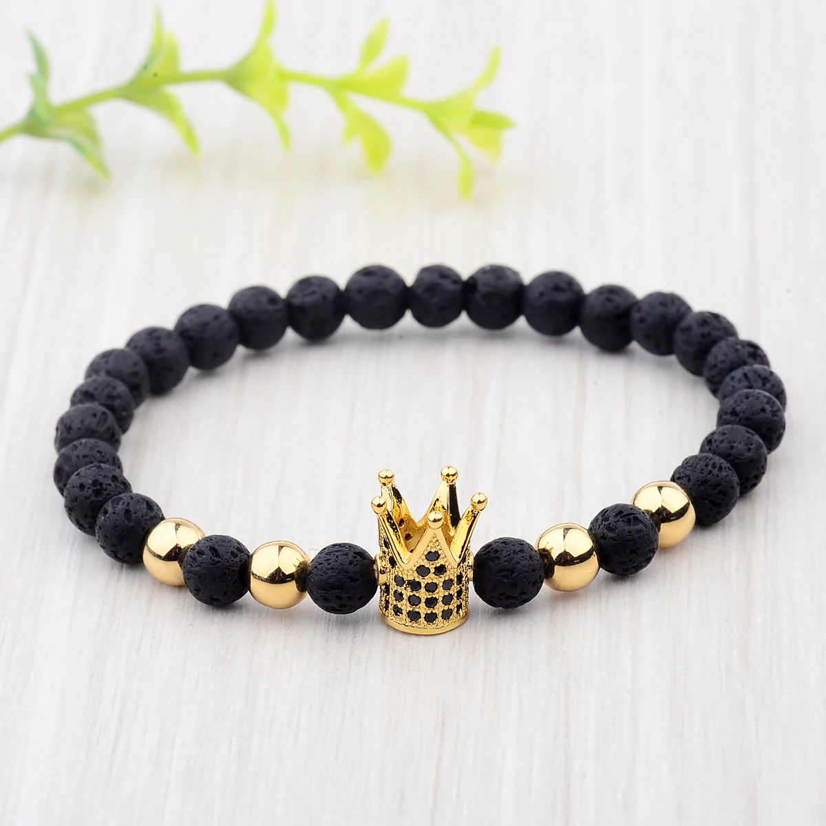 Amader 2019 Crown Natural Stone Black Charm Men's Bracelet Top Micor Pave CZ Copper Bead Chuck Health Friendly Bracelet AB548
Amader 2019 Crown Natural Stone Black Charm Men's Bracelet Top Micor Pave CZ Copper Bead Chuck Health Friendly Bracelet AB548