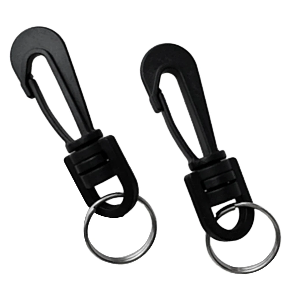 2Pcs Plastic Swivel Spring Clips Snap Hook Dive Gear Bag Whistle Key Ring BLK Access for Scuba Diving Camping Hiking Climbing 2Pcs Plastic Swivel Spring Clips Snap Hook Dive Gear Bag Whistle Key Ring BLK Access for Scuba Diving Camping Hiking Climbing