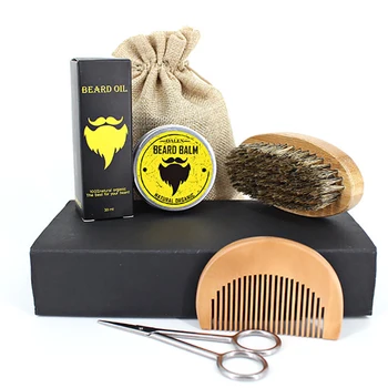 

Beard Kit Uomini Crema Moustache Barba Kit con Baffi Pettine Sacchetto di Immagazzinaggio Pennello Olio