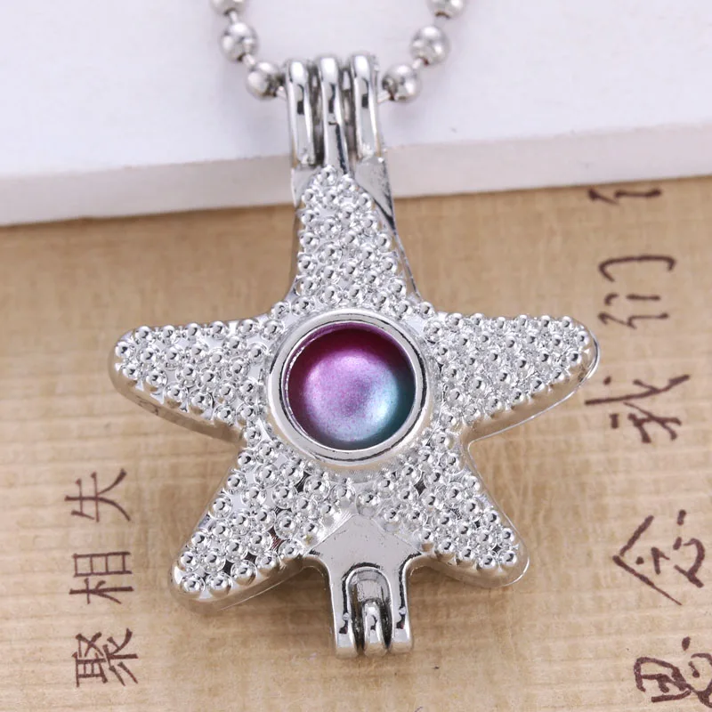 6pcs Vintage Silver starfish Design Trendy Necklace Bracelet Jewelry Making Pearl Cage Locket Pendant Perfume Diffuser Jewelry
6pcs Vintage Silver starfish Design Trendy Necklace Bracelet Jewelry Making Pearl Cage Locket Pendant Perfume Diffuser Jewelry