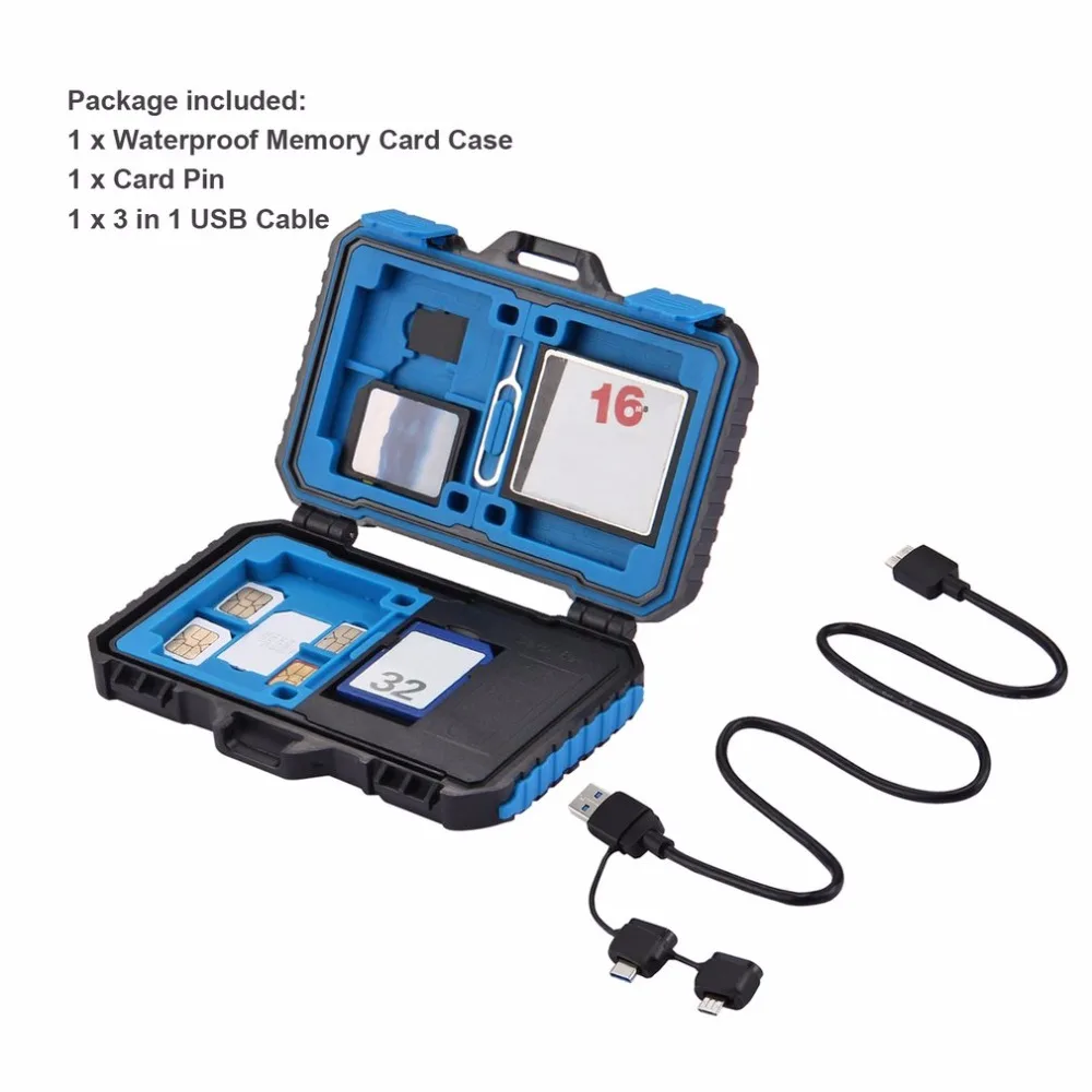 PULUZ Waterproof Memory Card Case Card Reader 3.0 Storage Box For 1Standard SIM+ 2Micro-SIM+ 2Na no-SIM+ 7SD+ 6TF+ 1CARD PIN
PULUZ Waterproof Memory Card Case Card Reader 3.0 Storage Box For 1Standard SIM+ 2Micro-SIM+ 2Na no-SIM+ 7SD+ 6TF+ 1CARD PIN