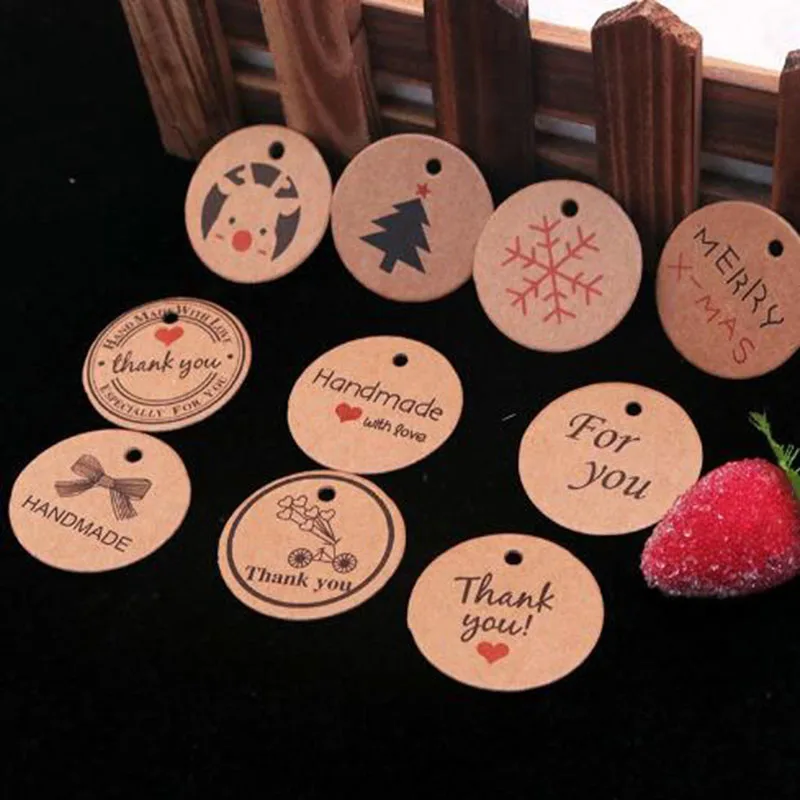 100pcs Handmade Kraft Paper Hang Tags Christmas Round Tags Wedding Hang Tags Craft Gift Tags
100pcs Handmade Kraft Paper Hang Tags Christmas Round Tags Wedding Hang Tags Craft Gift Tags