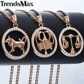 Trendsmax 12 Zodiac Constellations Pendant Necklaces For Women Men 585 Rose Gold Cubic Zirconia Jewelry 2018 Birthday GPM17
Trendsmax 12 Zodiac Constellations Pendant Necklaces For Women Men 585 Rose Gold Cubic Zirconia Jewelry 2018 Birthday GPM17