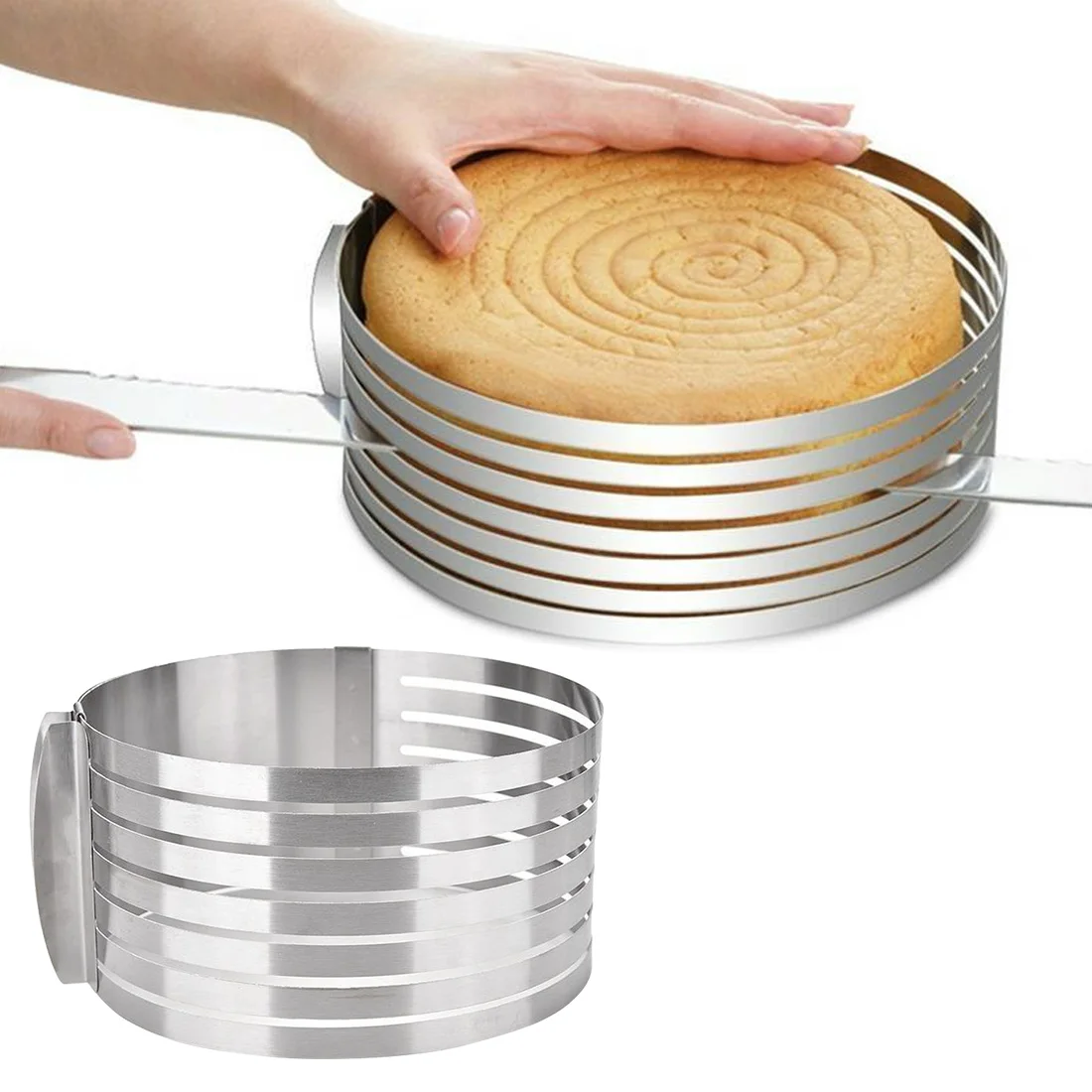 Baking Accessories Adjustable Stainless Steel Cake Cutter Slicer Round Bread Cake Mold Cake Tools DIY Kitchen
Baking Accessories Adjustable Stainless Steel Cake Cutter Slicer Round Bread Cake Mold Cake Tools DIY Kitchen