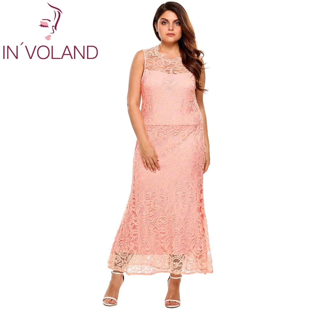 IN'VOLAND Women's Lace Dress Big Size Summer Sleeveless Backless Hollow Out Slim Fit Evening Party Maxi Dresses Plus Size 4XL
IN'VOLAND Women's Lace Dress Big Size Summer Sleeveless Backless Hollow Out Slim Fit Evening Party Maxi Dresses Plus Size 4XL