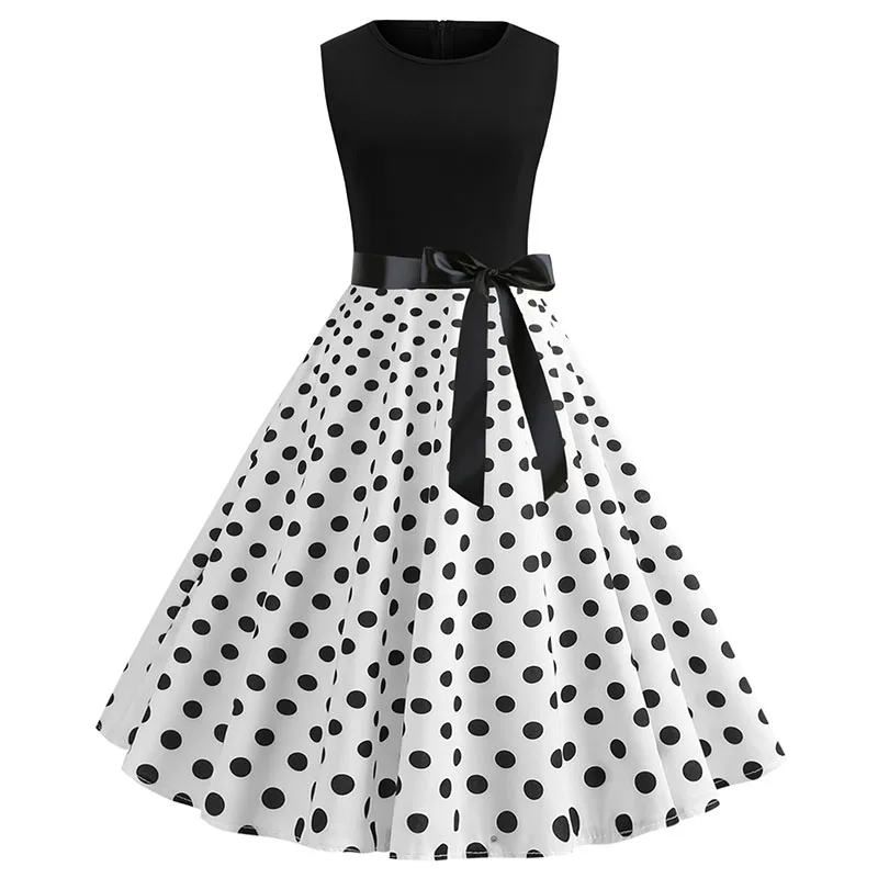 2019 New Hot Selling Summer Women's Stitching Round Neck Polka Dot Sleeveless Vintage Dress Casual A-Line Natural
2019 New Hot Selling Summer Women's Stitching Round Neck Polka Dot Sleeveless Vintage Dress Casual A-Line Natural