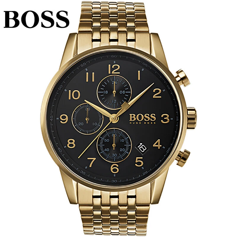 2019 Top Brand Boss Luxury Men Watches Gold Business Steel Quartz Watches Waterproof Male Wristwatch Relogio Masculino
