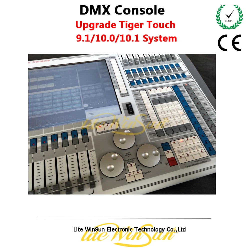 Litewinsune Tiger Touch 10.1/10.0/9.1V System DMX Lighting Console Controller For Stage Lighting DJ equipment with Flight Case
Litewinsune Tiger Touch 10.1/10.0/9.1V System DMX Lighting Console Controller For Stage Lighting DJ equipment with Flight Case