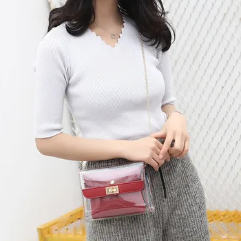 2019 Fashion Lady Shoulders Jelly Package Letter Purse Mobile Phone Messenger Bag Transparent Female Square PU Clear Bags
2019 Fashion Lady Shoulders Jelly Package Letter Purse Mobile Phone Messenger Bag Transparent Female Square PU Clear Bags