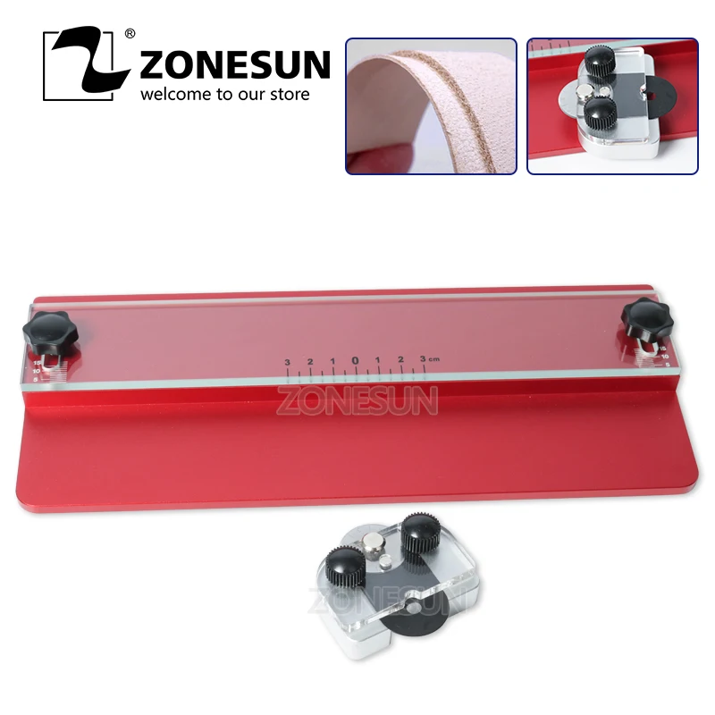 ZONESUN красная машина для резки кожи нож кромки Skiver DIY кошелек сумка имя держатель