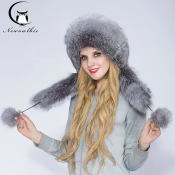 

WNAORBM Real Rex rabbit Fox Fur Scarf Hat Soild White Winter Natural Fur Hats Fashion Design Keep Warm Young Lady Fur Hat