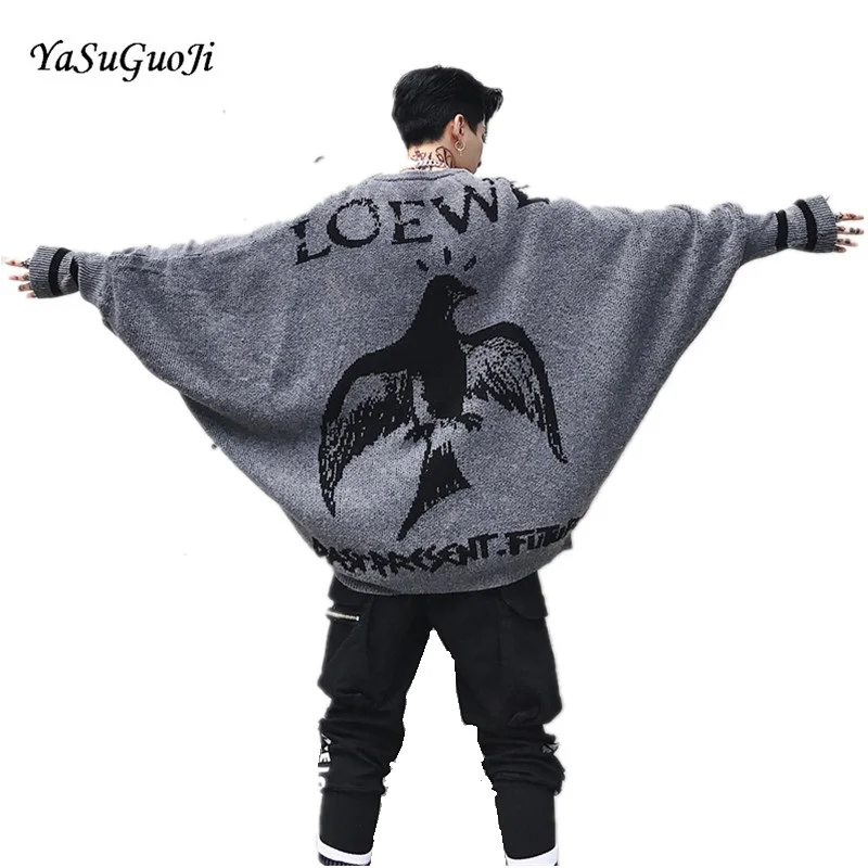 YASUGUOJI New 2019 high street style fashion eagle and letter print bat sleeve sweater men loose type knitted pullover men
YASUGUOJI New 2019 high street style fashion eagle and letter print bat sleeve sweater men loose type knitted pullover men