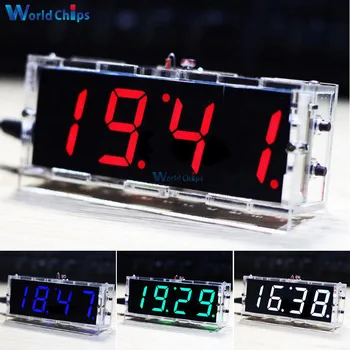 Electronic Clock LED Microcontroller Kit Digital Clock Time Light Control Temperature Thermometer DIY KIT Red/Blue/Green/White
Electronic Clock LED Microcontroller Kit Digital Clock Time Light Control Temperature Thermometer DIY KIT Red/Blue/Green/White