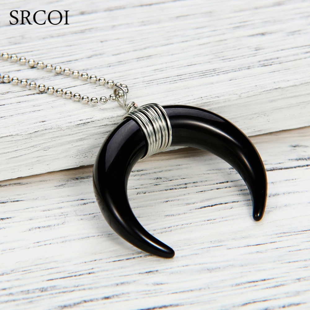SRCOI Punk Black Wrap Horn Moon Women Necklaces Simple Silver Gold Wire Wrapped Moon Choker For Women Jewelry New Arrive
SRCOI Punk Black Wrap Horn Moon Women Necklaces Simple Silver Gold Wire Wrapped Moon Choker For Women Jewelry New Arrive