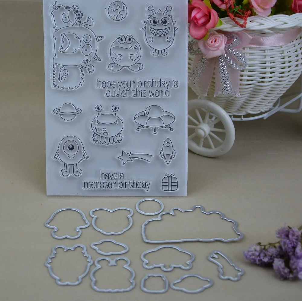 Birthday Monsters Transparent clear Stamp and Metal Cutting Die for DIY Scrapbooking / Card Making/Photo Album Decoration
Birthday Monsters Transparent clear Stamp and Metal Cutting Die for DIY Scrapbooking / Card Making/Photo Album Decoration