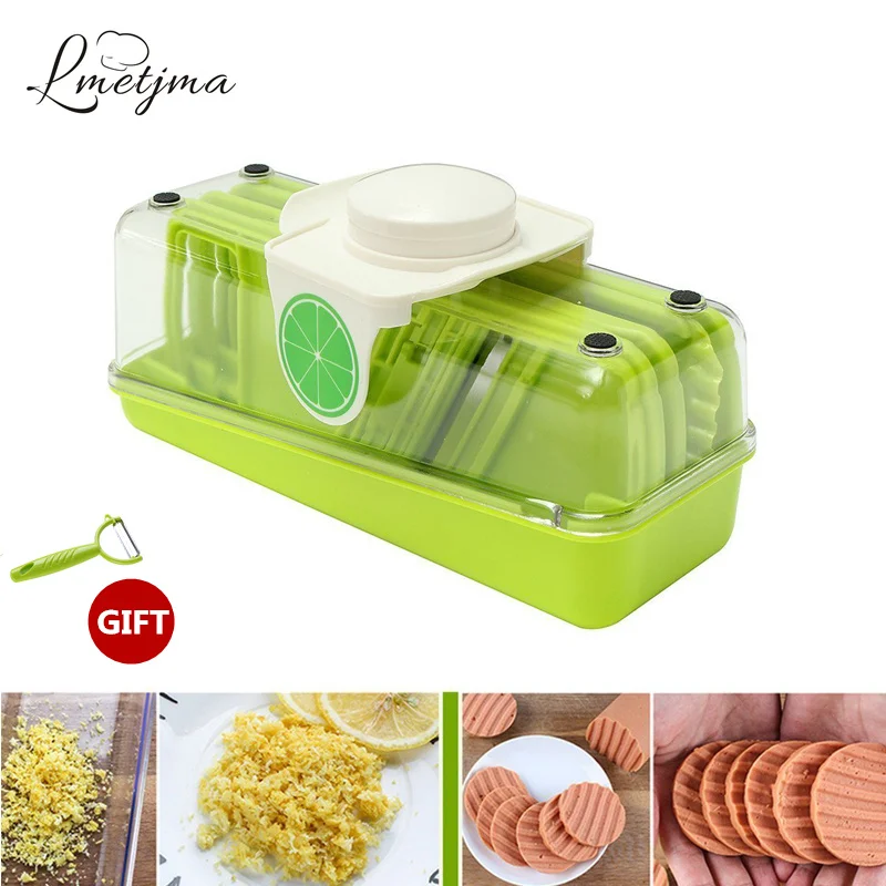 LMETJMA Vegetable Slicer Adjustable Mandoline Slicer With Built-In Blades Potato Cutter Slicer Lemon Grater Kitchen Tool LK0728D
LMETJMA Vegetable Slicer Adjustable Mandoline Slicer With Built-In Blades Potato Cutter Slicer Lemon Grater Kitchen Tool LK0728D