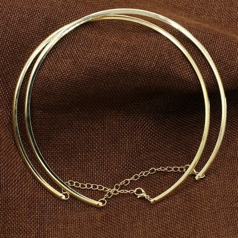 Hot 1Pc New Fashion Jewelry Uropean Style Simple Round Circle Alloy Torques for Women Girls Metal Gold Silver Wire Necklace 2016
Hot 1Pc New Fashion Jewelry Uropean Style Simple Round Circle Alloy Torques for Women Girls Metal Gold Silver Wire Necklace 2016
