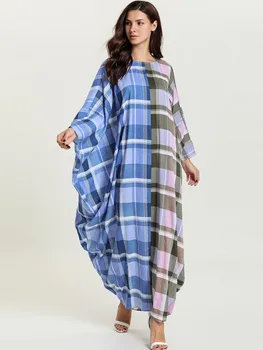 2019 Women Muslim Abaya Dress O Neck Plus Size Batwing Sleeve Patchwork Plaid Caftan Marocain Kimono baju muslim wanita
2019 Women Muslim Abaya Dress O Neck Plus Size Batwing Sleeve Patchwork Plaid Caftan Marocain Kimono baju muslim wanita