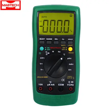 MASTECH MS8226 DMM Digital Multimeter Auto Range Temperature Data acquisition Multimeter Backlight
MASTECH MS8226 DMM Digital Multimeter Auto Range Temperature Data acquisition Multimeter Backlight